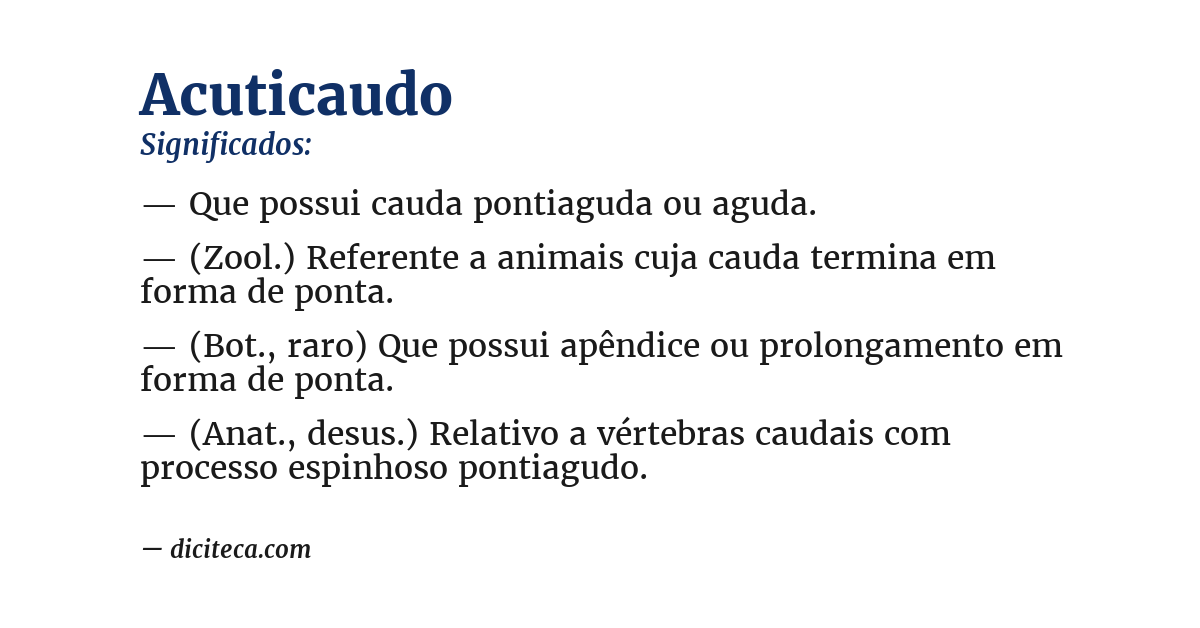 Significado de acuticaudo
