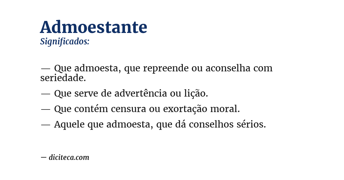 Significado de admoestante