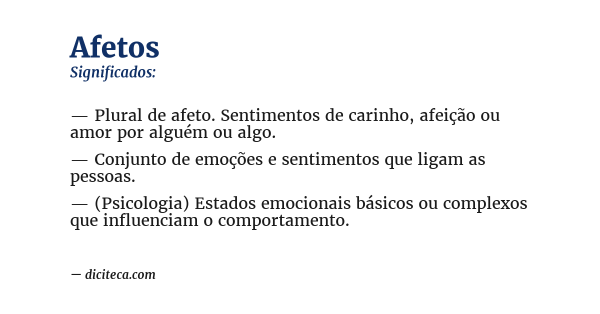 Significado de afetos