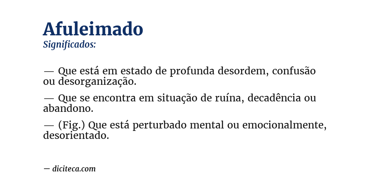 Significado de afuleimado
