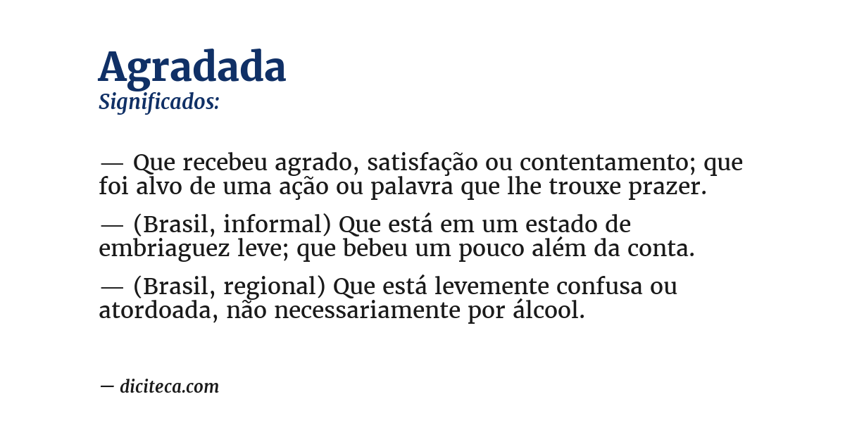 Significado de agradada
