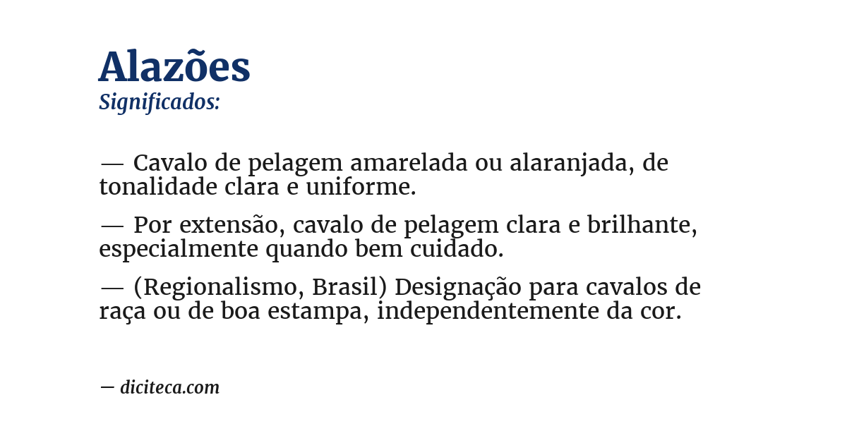 Significado de alazões