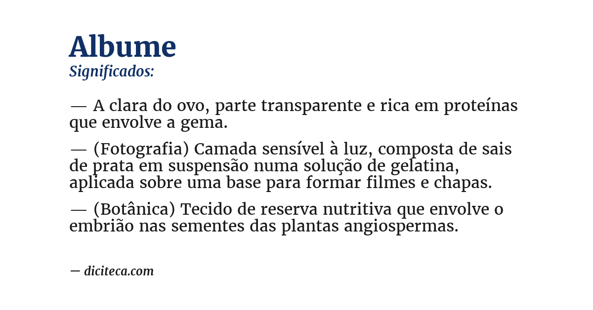 Significado de albume
