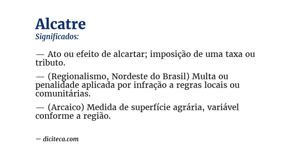 Significado de alcatre