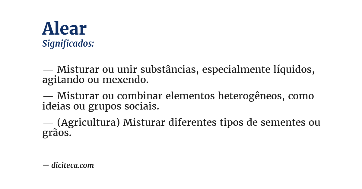 Significado de alear