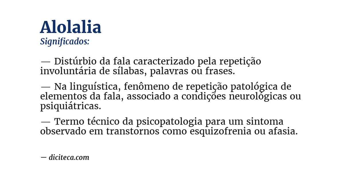 Significado de alolalia