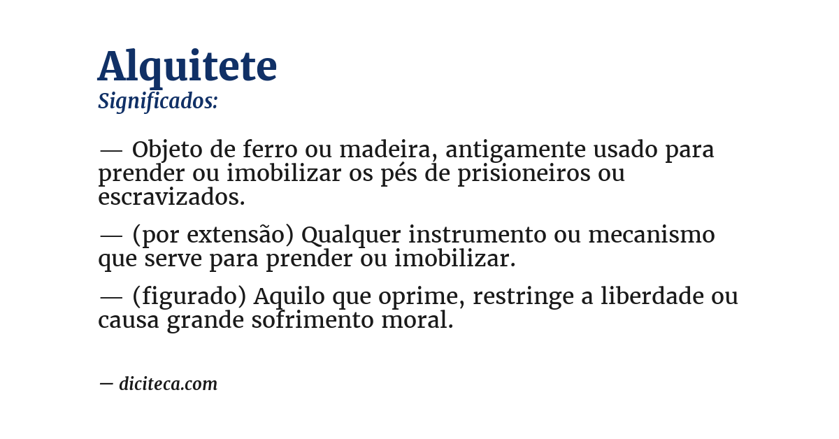 Significado de alquitete