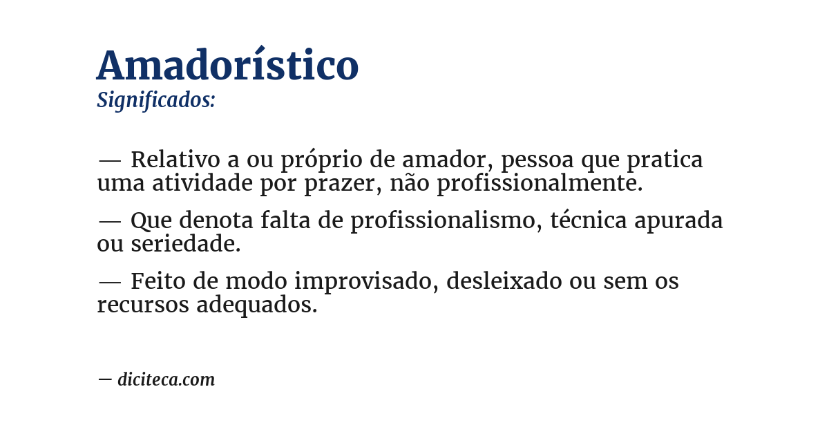 Significado de amadorístico