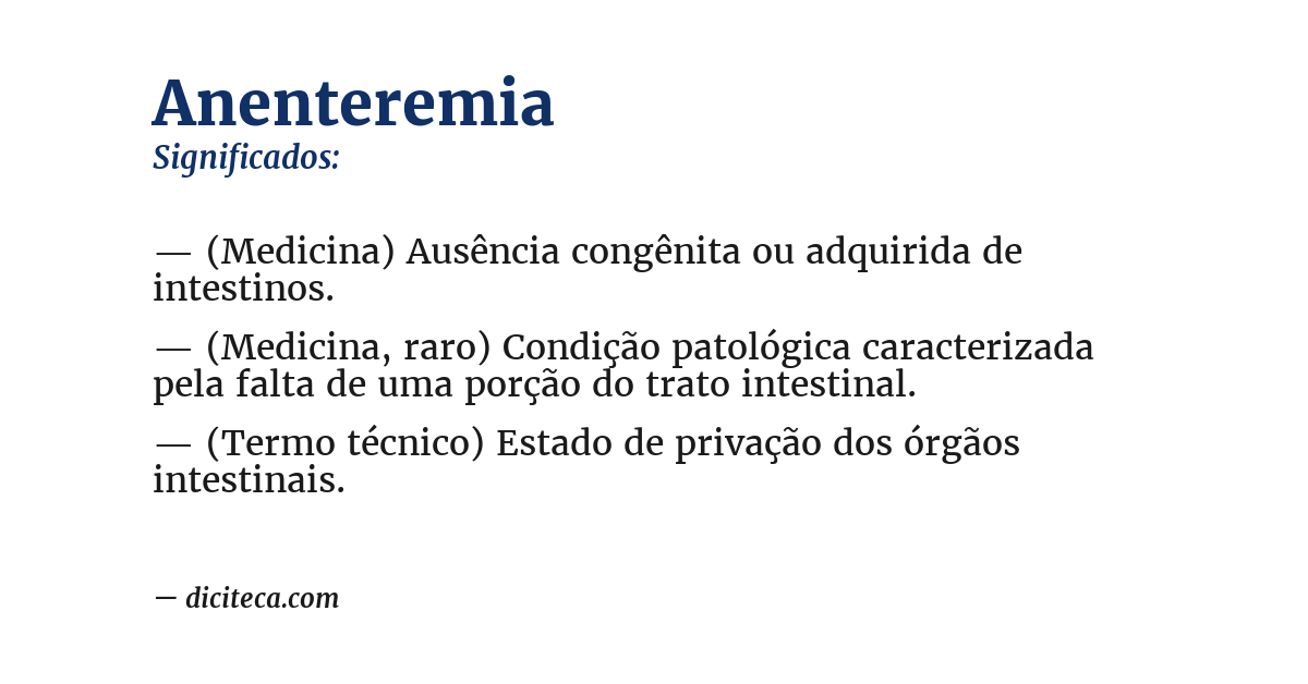 Significado de anenteremia