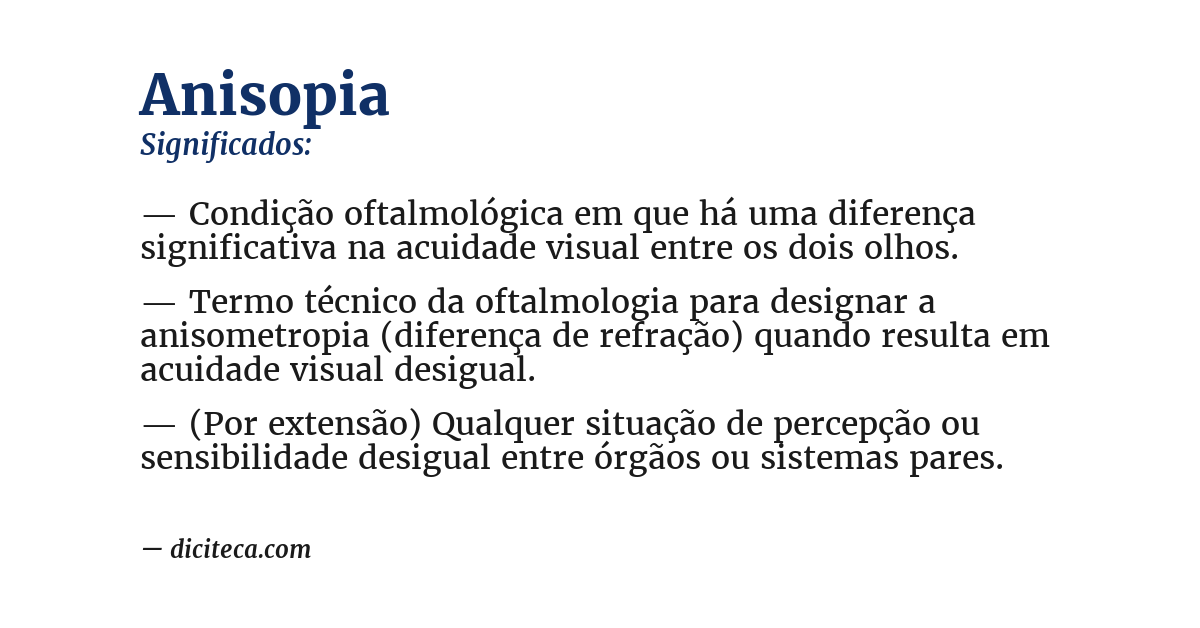 Significado de anisopia