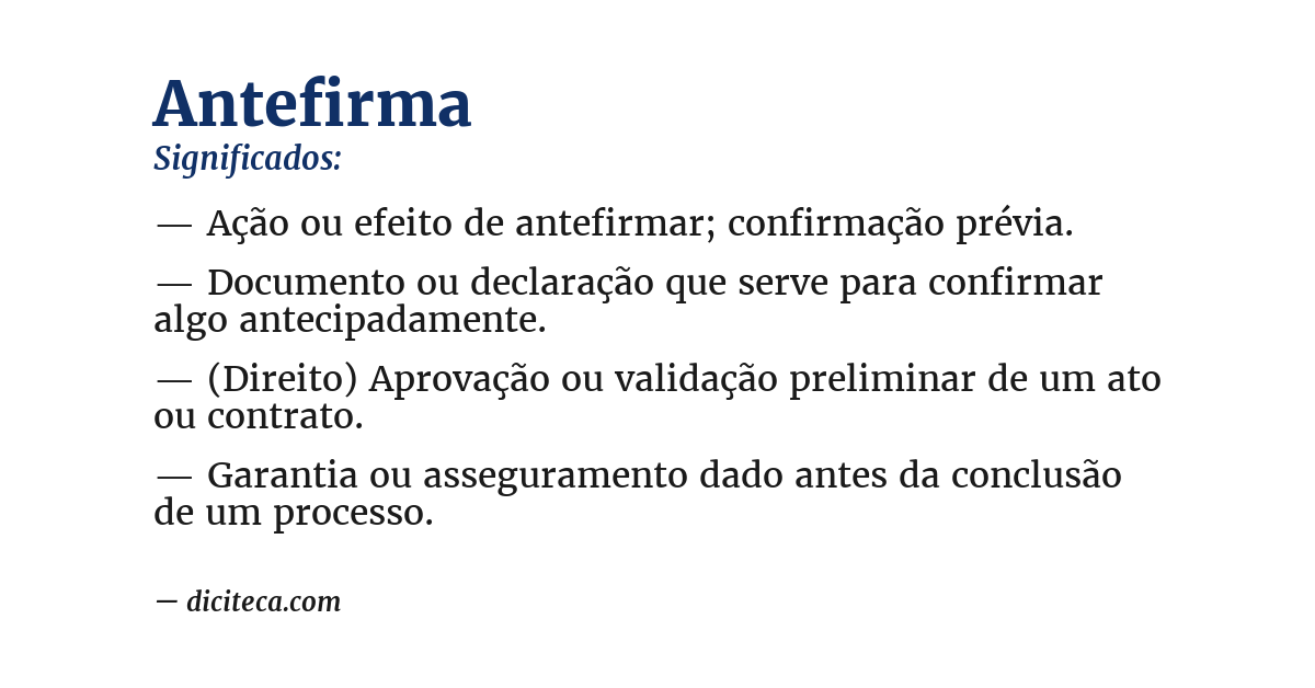 Significado de antefirma