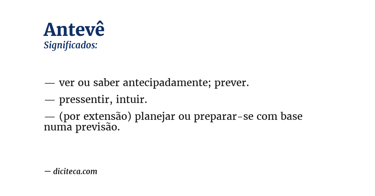 Significado de antevê