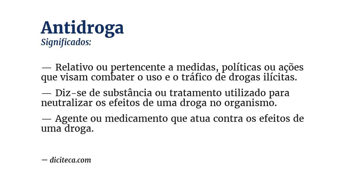 Significado de antidroga