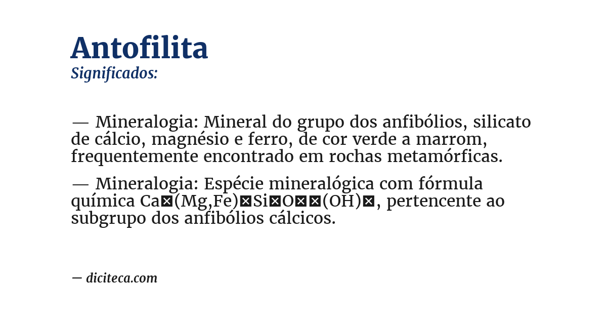 Significado de antofilita