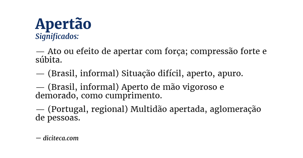 Significado de apertão