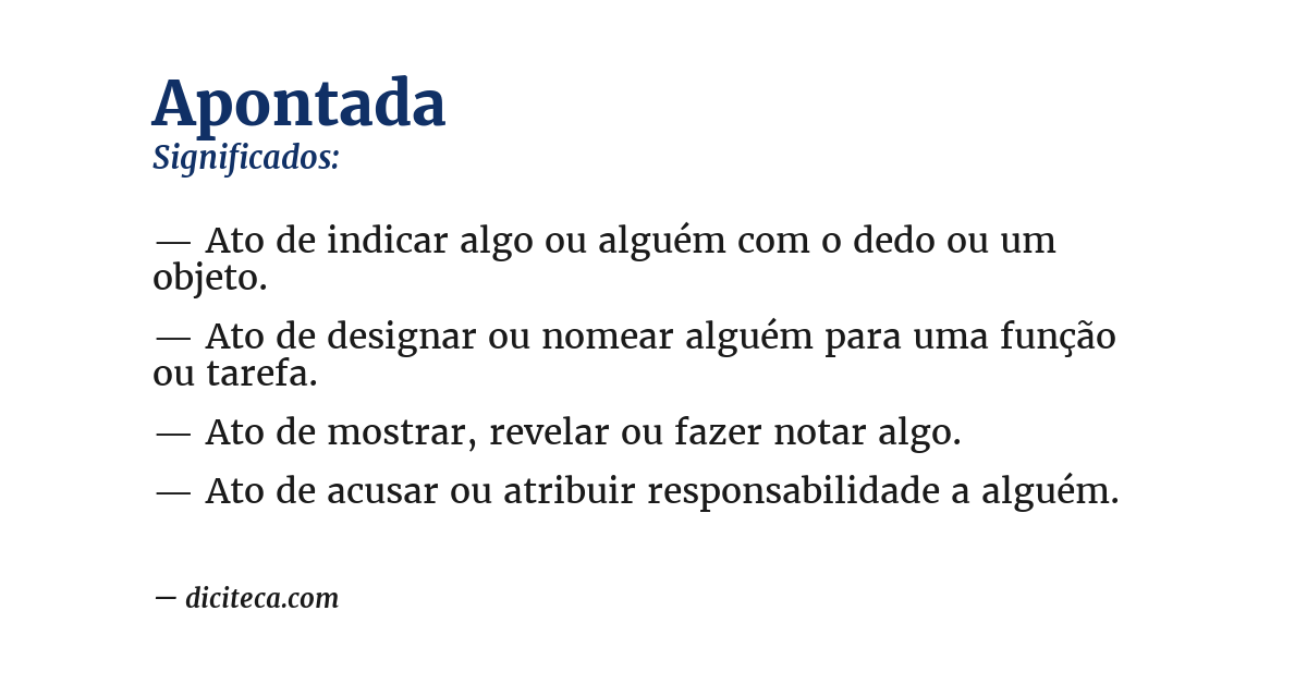 Significado de apontada