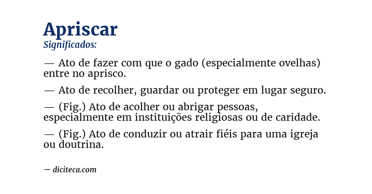Significado de apriscar