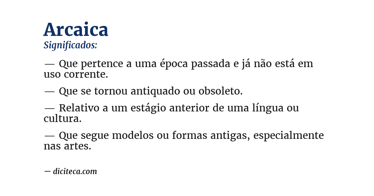 Significado de arcaica