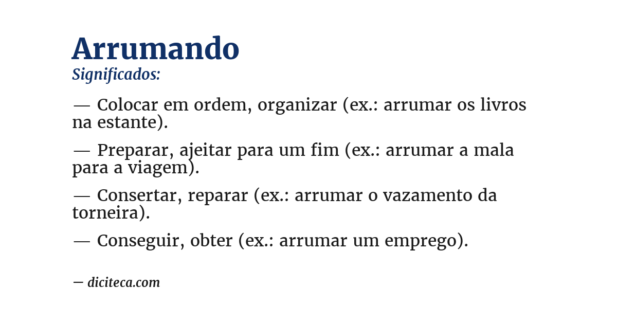 Significado de arrumando
