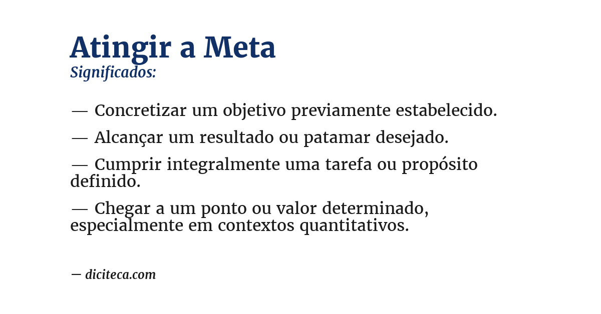 Significado de atingir a meta