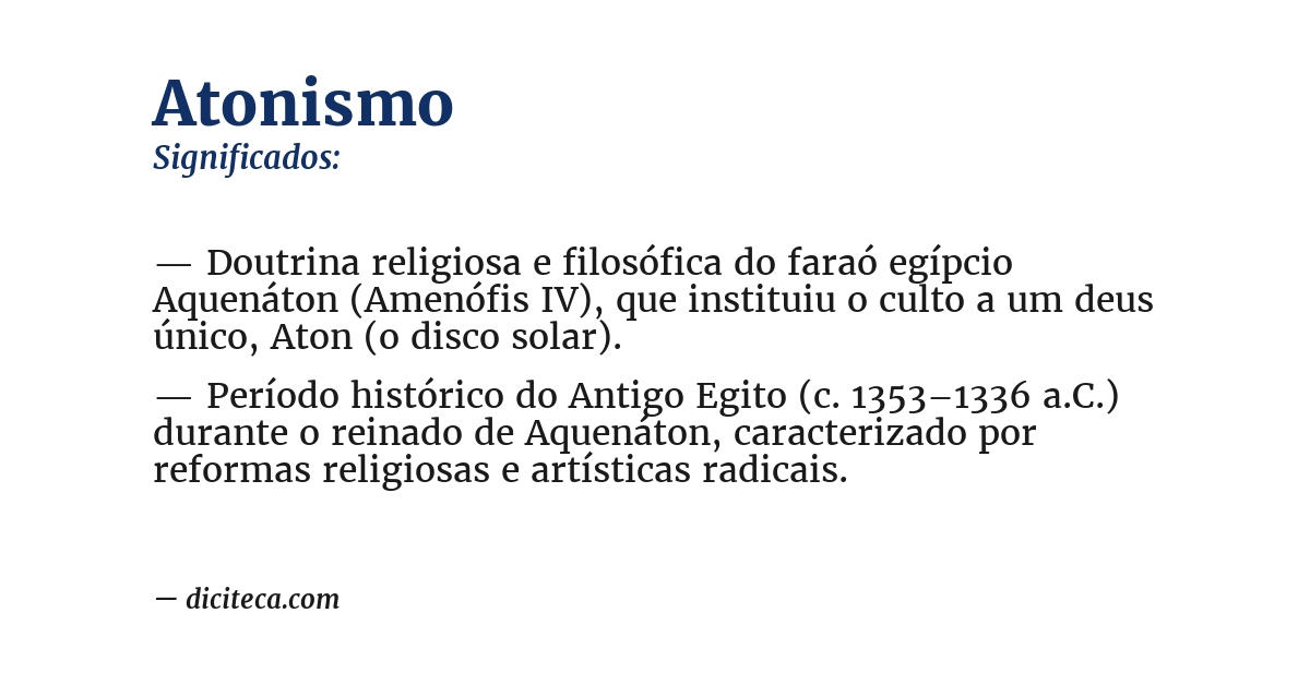 Significado de atonismo