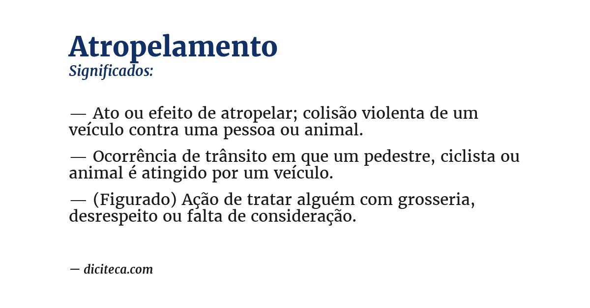Significado de atropelamento