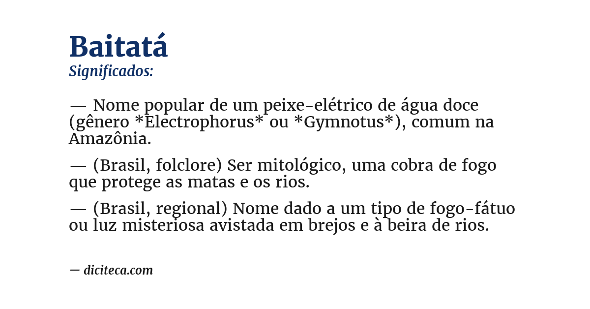 Significado de baitatá