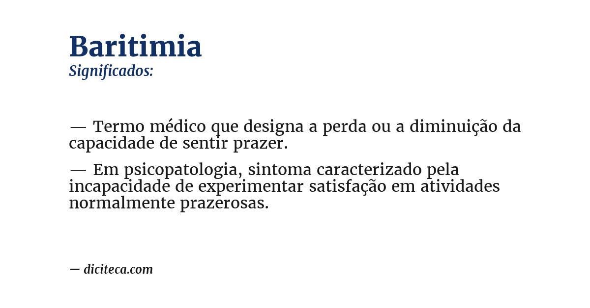 Significado de baritimia