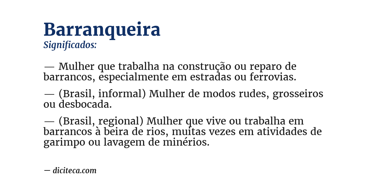 Significado de barranqueira