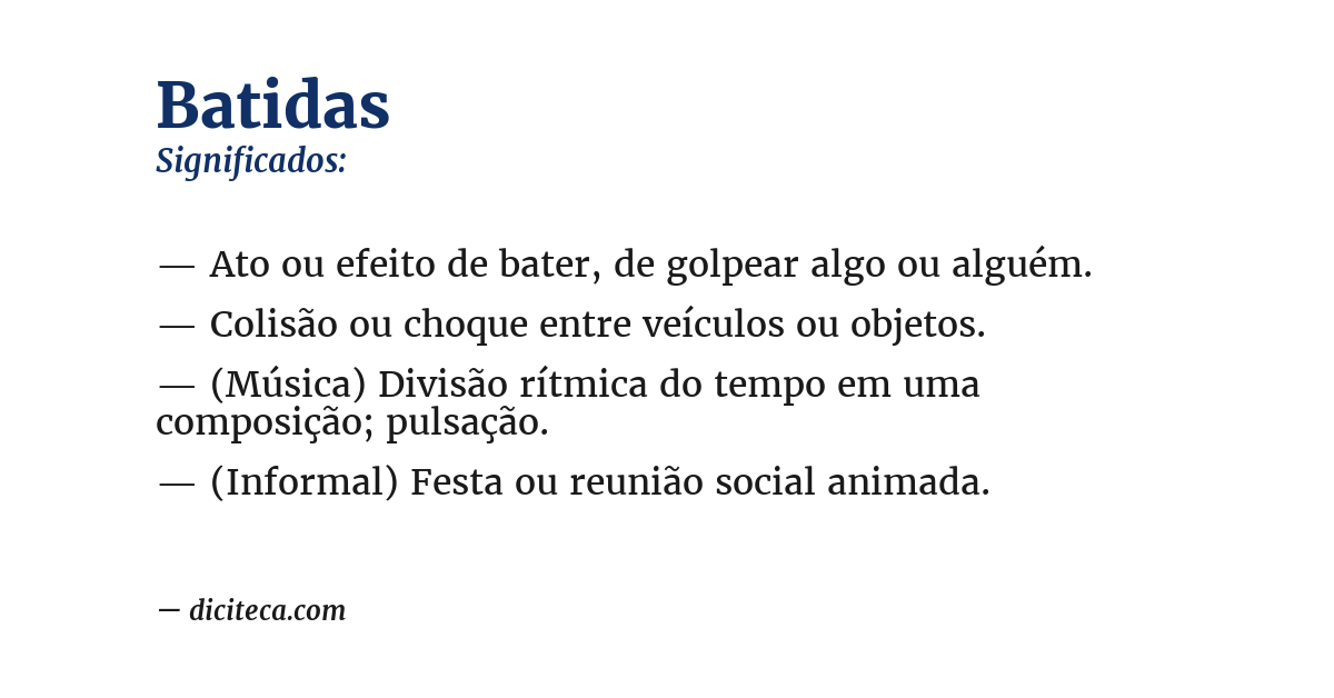 Significado de batidas