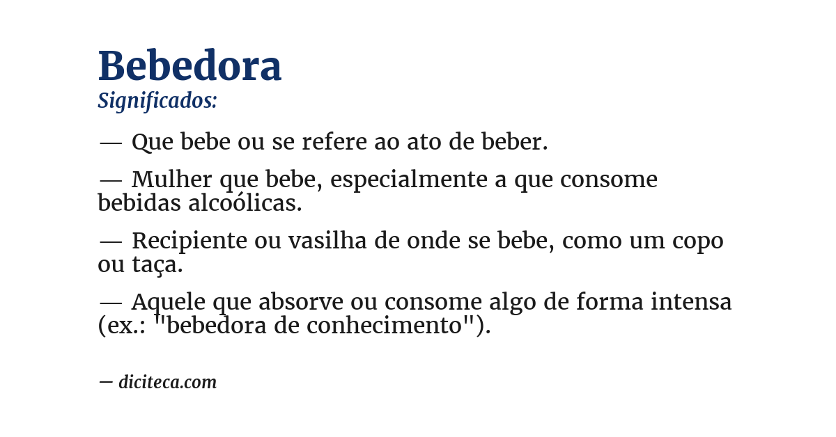 Significado de bebedora