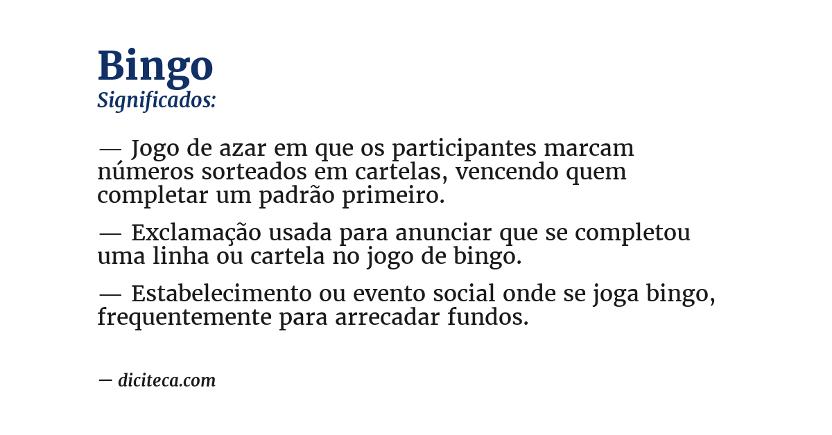 Significado de bingo