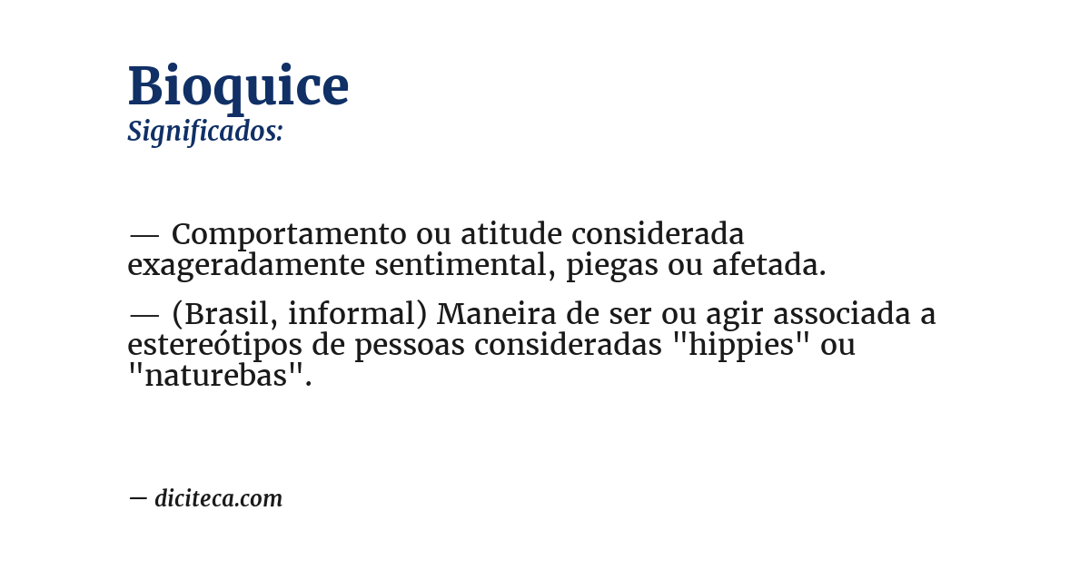 Significado de bioquice