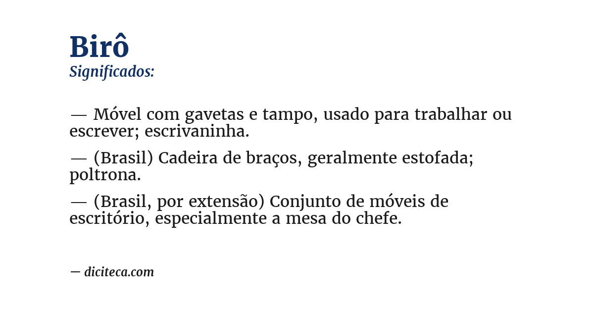 Significado de birô