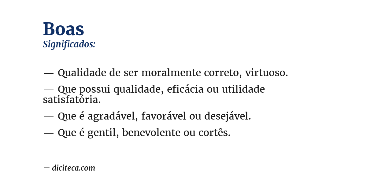 Significado de boas