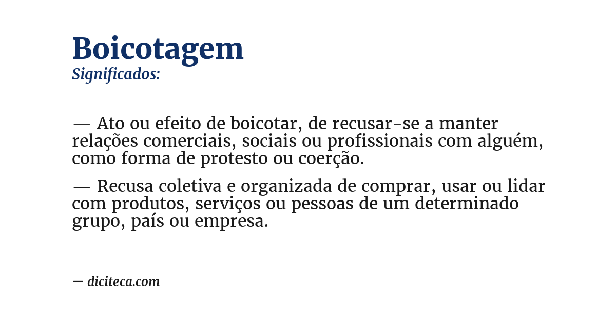 Significado de boicotagem