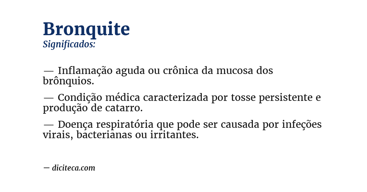 Significado de bronquite