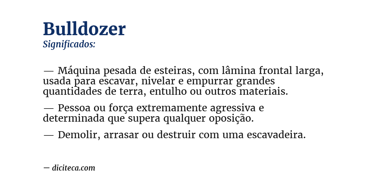 Significado de bulldozer