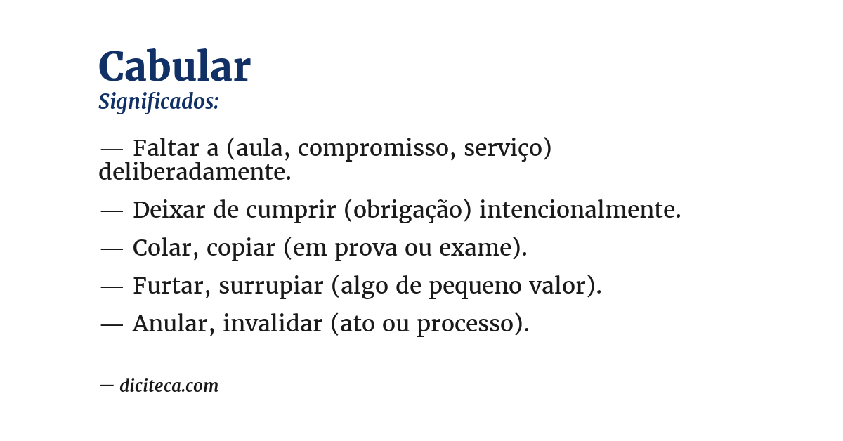 Significado de cabular