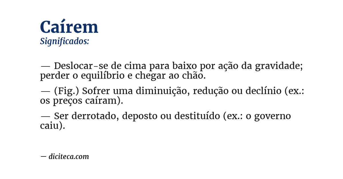 Significado de caírem
