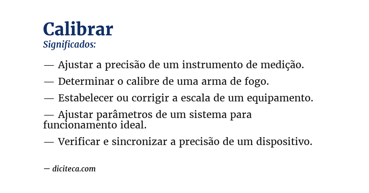 Significado de calibrar
