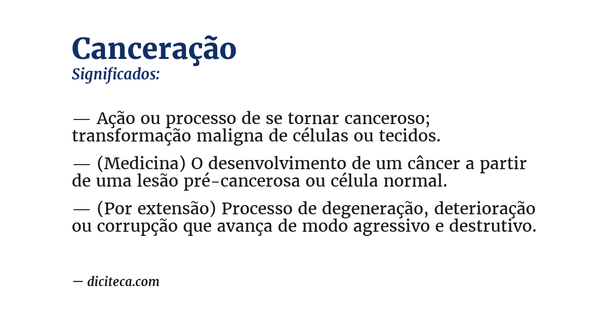 Significado de canceração