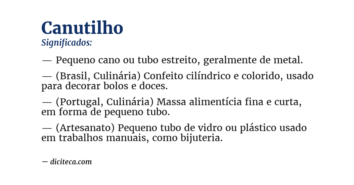 Significado de canutilho