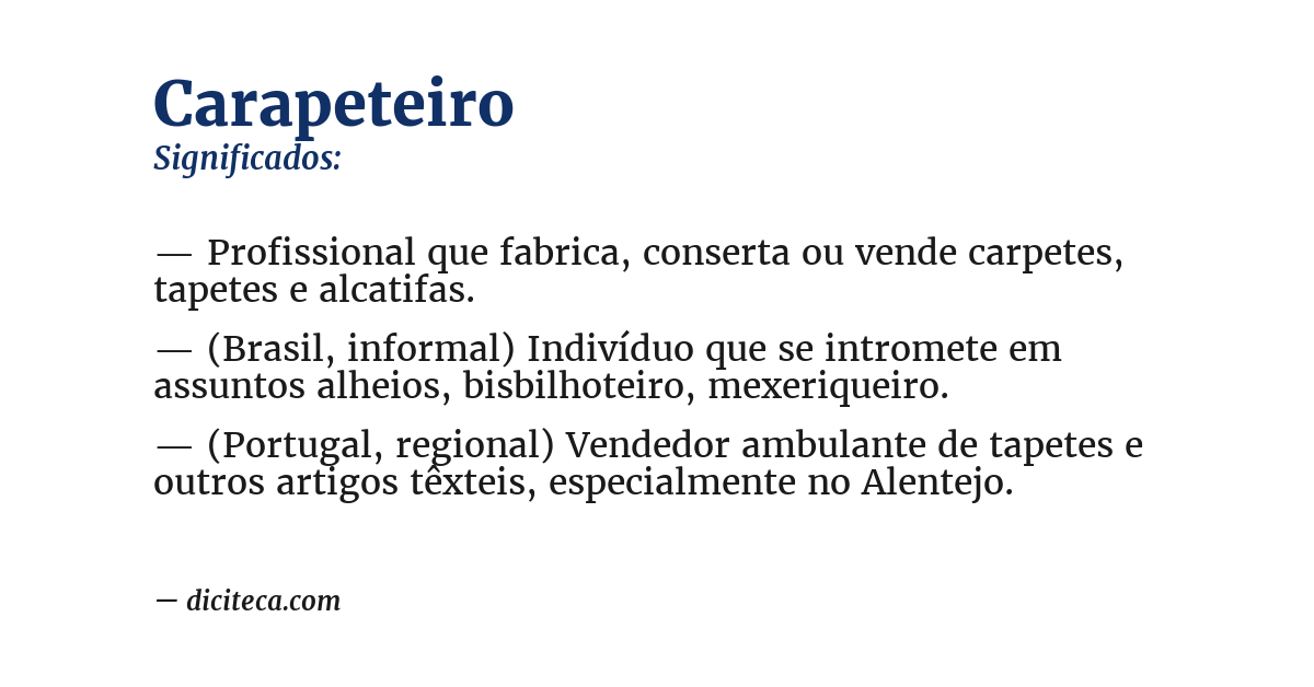 Significado de carapeteiro