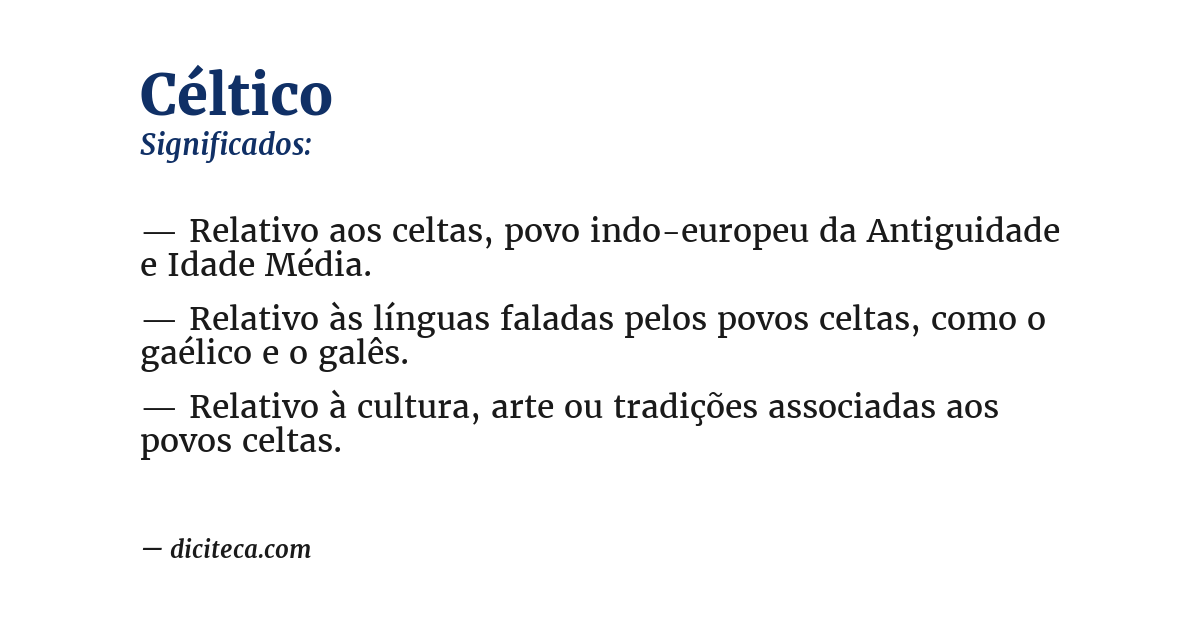 Significado de céltico