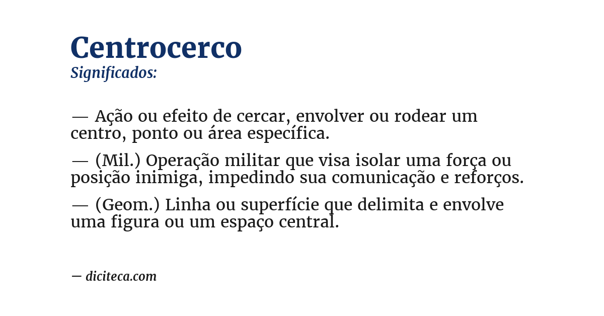 Significado de centrocerco