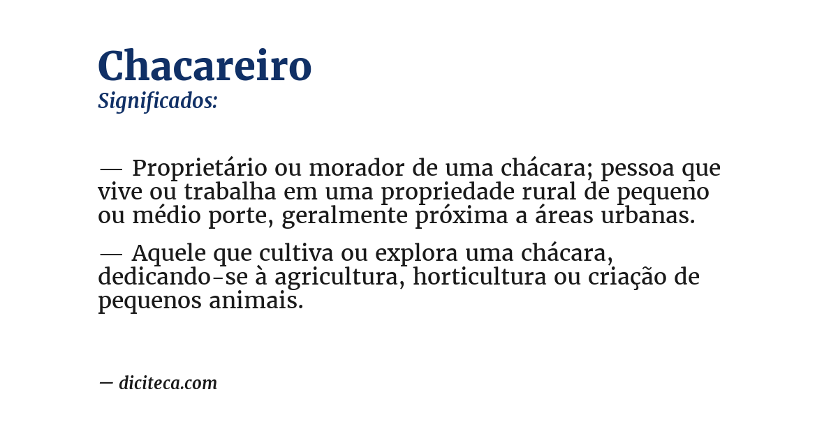 Significado de chacareiro