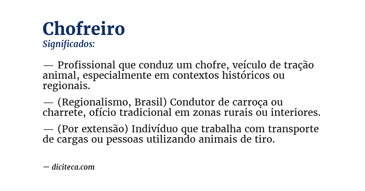 Significado de chofreiro