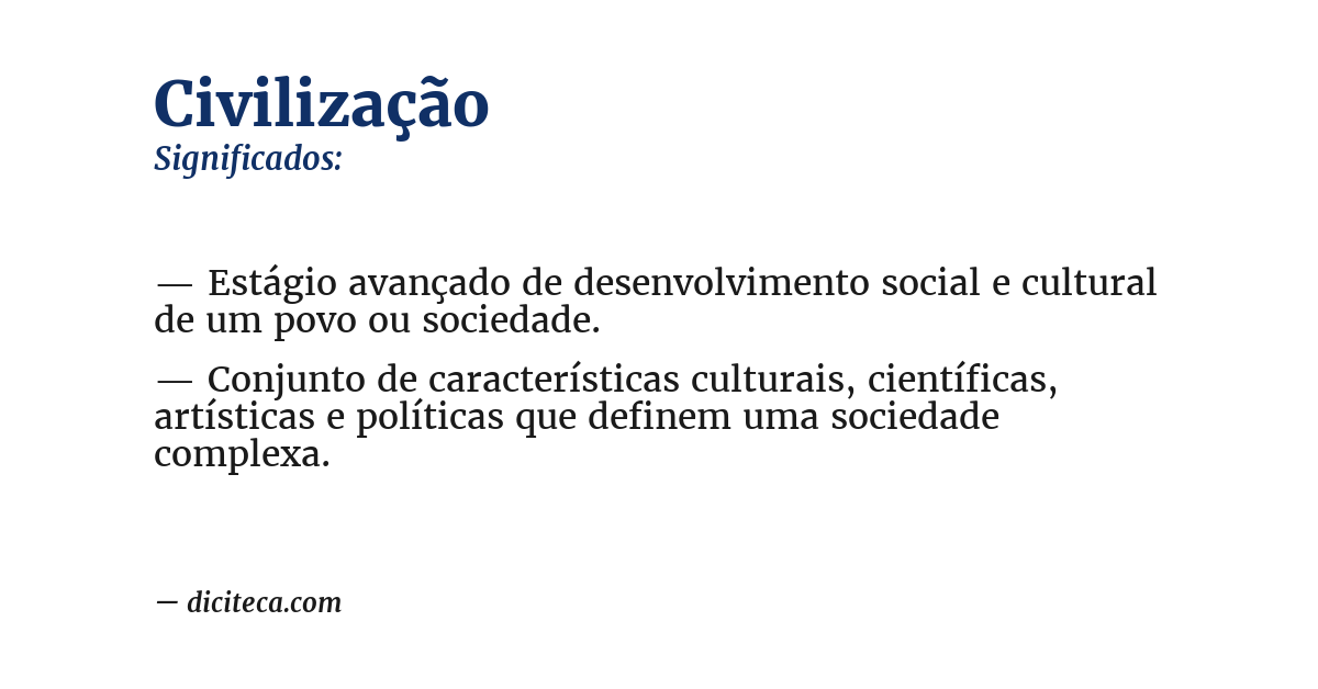 Significado de civilização