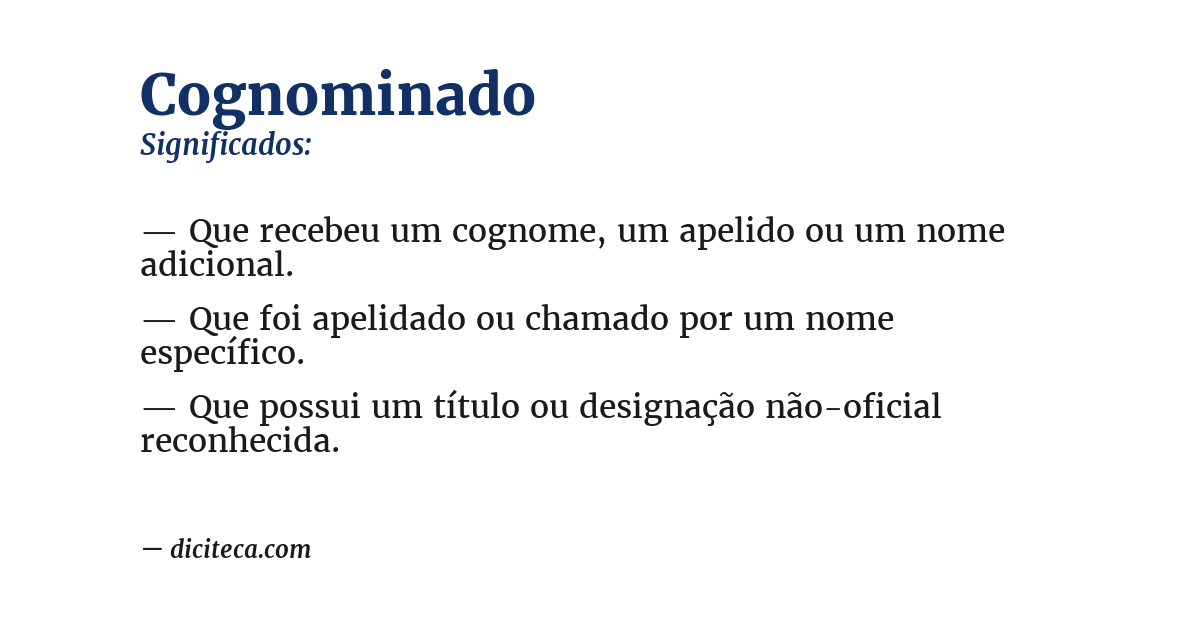 Significado de cognominado